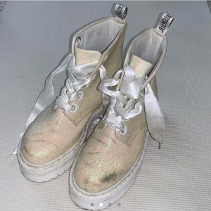 Dr. Marten’s Glitter Molly Boot with ribbon laces (Size 9)